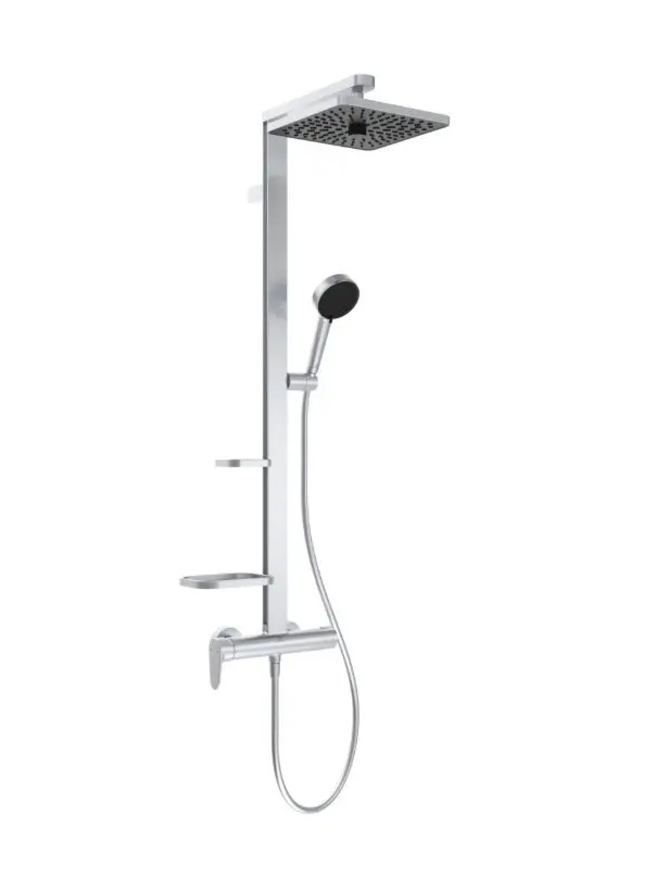 Ideal Standard Ceraflow ALU+ - dušas komplekts ar maisītāju, 26x26 cm, 2 strūklas, sudrabs BE204SI