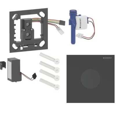 Geberit - Elektroniskā pisuāra skalošanas vadība tips 40, darbība ar baterijām, easy to clean, Bluetooth, matēti melns 116.034.14.1