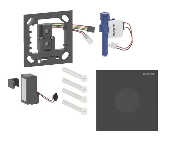 Geberit - Elektroniskā pisuāra skalošanas vadība tips 40, darbība ar baterijām, easy to clean, Bluetooth, matēti melns 116.034.14.1