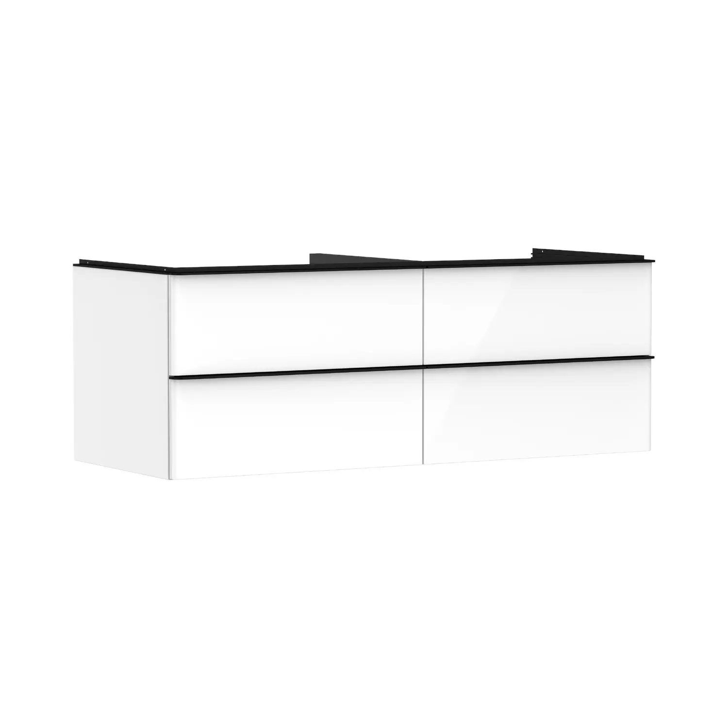 Hansgrohe Xelu Q - izlietnes apakškabinets, 50x136x55 cm, 4 atvilktnes, balts spīdīgs/melns matēts 54086670