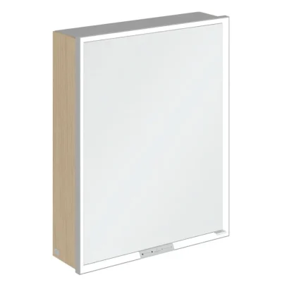 Villeroy & Boch My View+ - spoguļskapītis ar LED apgaismojumu 60x75x17 cm, 1 durvis, eņģes kreisajā pusē, Nordic Oak/pelēks A4816LVJ