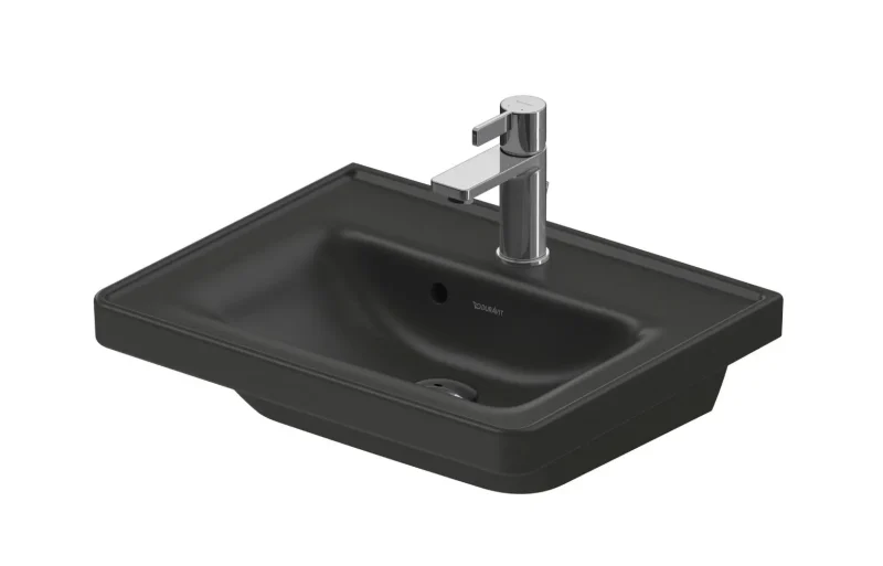 Duravit D-Neo - rokas izlietne 50x40 cm, ar pārplūdi, maisītāja caurums, antracīts 0742501300