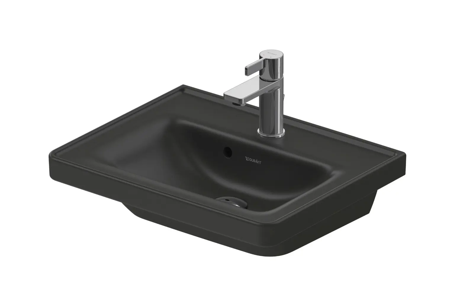 Duravit D-Neo - rokas izlietne 50x40 cm, ar pārplūdi, maisītāja caurums, antracīts 0742501300