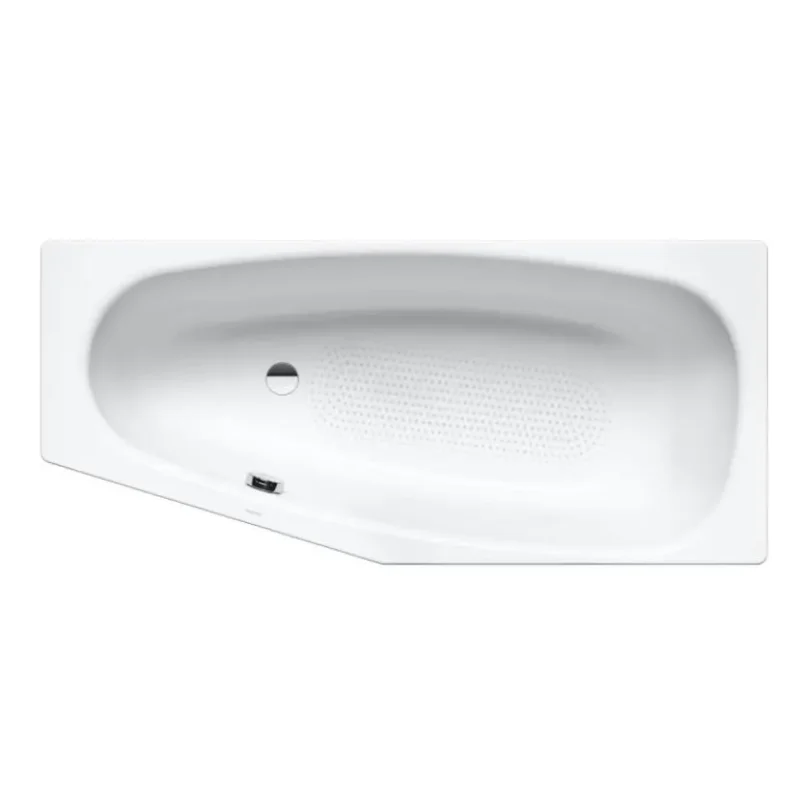 Kaldewei Advantage - Asimetriska vanna Mini kreisā 832, 157x75/50 cm, pilnībā pārklāta ar pretslīdes pārklājumu, pērļu efekts, balta 224834013001