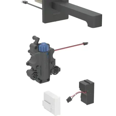 Geberit Brenta - elektroniska termostata izlietnes maisītājs zemapmetuma, tīkla barošana, easy to clean, matēti melns 116.297.14.1