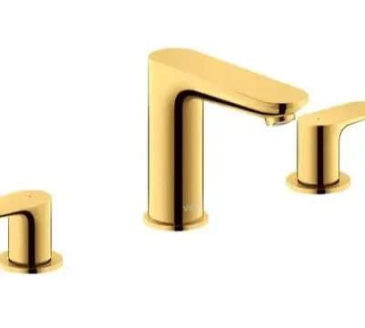 Duravit Wave - izlietnes maisītājs ar Push-Open noteces komplektu, 3 caurumu montāža, zelts WA1060005034