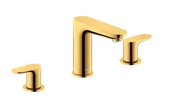 Duravit Wave - izlietnes maisītājs ar Push-Open noteces komplektu, 3 caurumu montāža, zelts WA1060005034