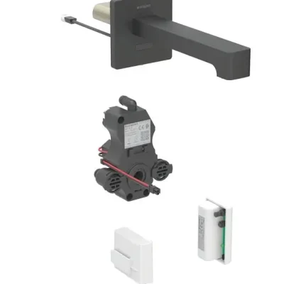 Geberit Brenta - elektronisks zemapmetuma izlietnes vārsts, ģeneratora darbība, easy to clean, matēti melns 116.295.14.1