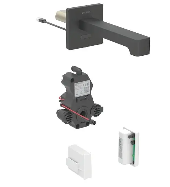 Geberit Brenta - elektronisks zemapmetuma izlietnes vārsts, ģeneratora darbība, easy to clean, matēti melns 116.295.14.1