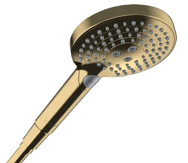 Hansgrohe Raindance Select S - rokas duša, 3 strūklas veidi, EcoSmart+, pulēta zelta apdare 26516990
