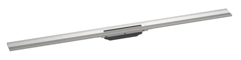 Hansgrohe RainDrain Flex - dušas noteka 1200 ar nerūsējošā tērauda resti, saīsināma, montāžai pie sienas, matēts nerūsējošais tērauds 56054800