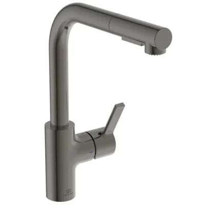Ideal Standard Gusto - virtuves izlietnes maisītājs ar izvelkamu dušu, Magnetic Grey BD420A5