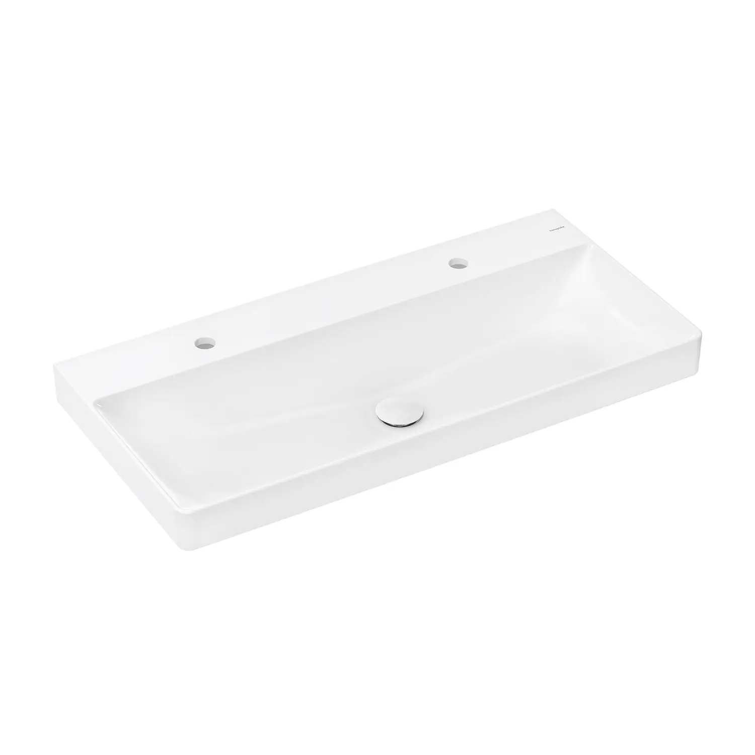 Hansgrohe Xelu Q - dubultizlietne 100x48 cm, bez pārplūdes, 2 caurumiem jaucējkrānam, SmartClean, balta 61037450