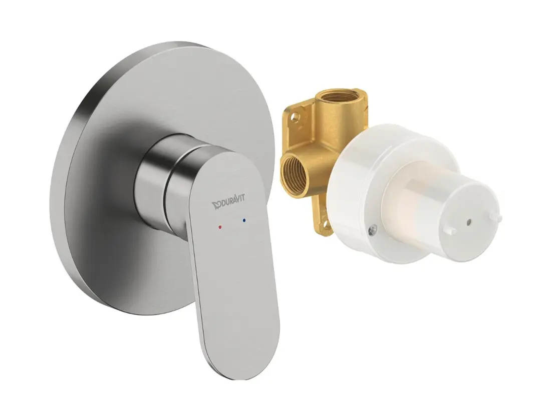 Duravit Wave - zemapmetuma dušas maisītājs ar korpusu no matēta nerūsējošā tērauda WA4210007070