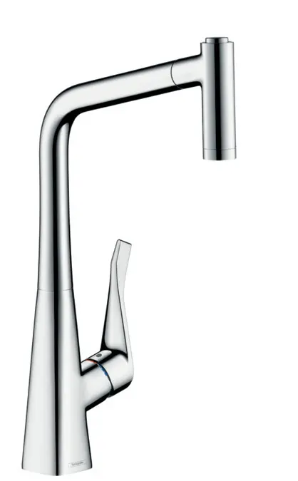 Hansgrohe M71 - virtuves izlietnes maisītājs Metris, ar izvelkamu dušu, EcoSmart, hromēts 14780000