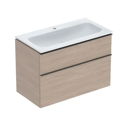 Geberit iCon - izlietne ar zemizlietnes skapi, 90x48x63 cm, 2 atvilktnes, KeraTect, ozols 502.333.JH.1