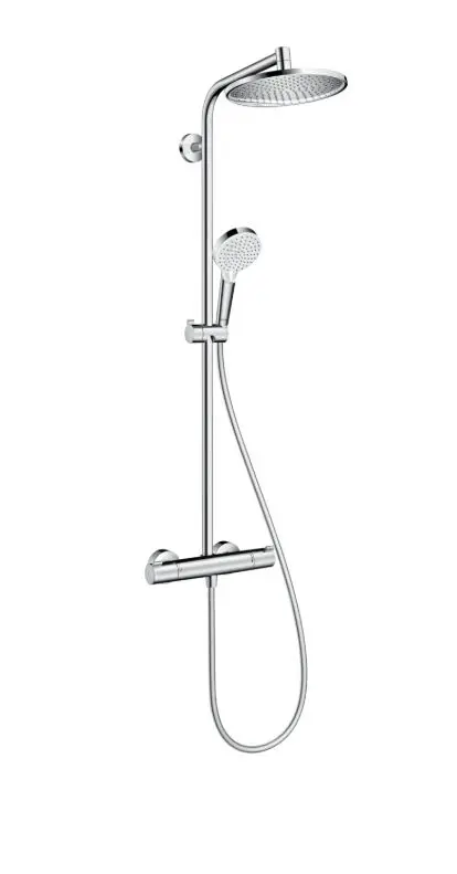 Hansgrohe Crometta - dušas sistēma S 240 Showerpipe ar termostata maisītāju, EcoSmart 9 l/min, hromēta 27268000
