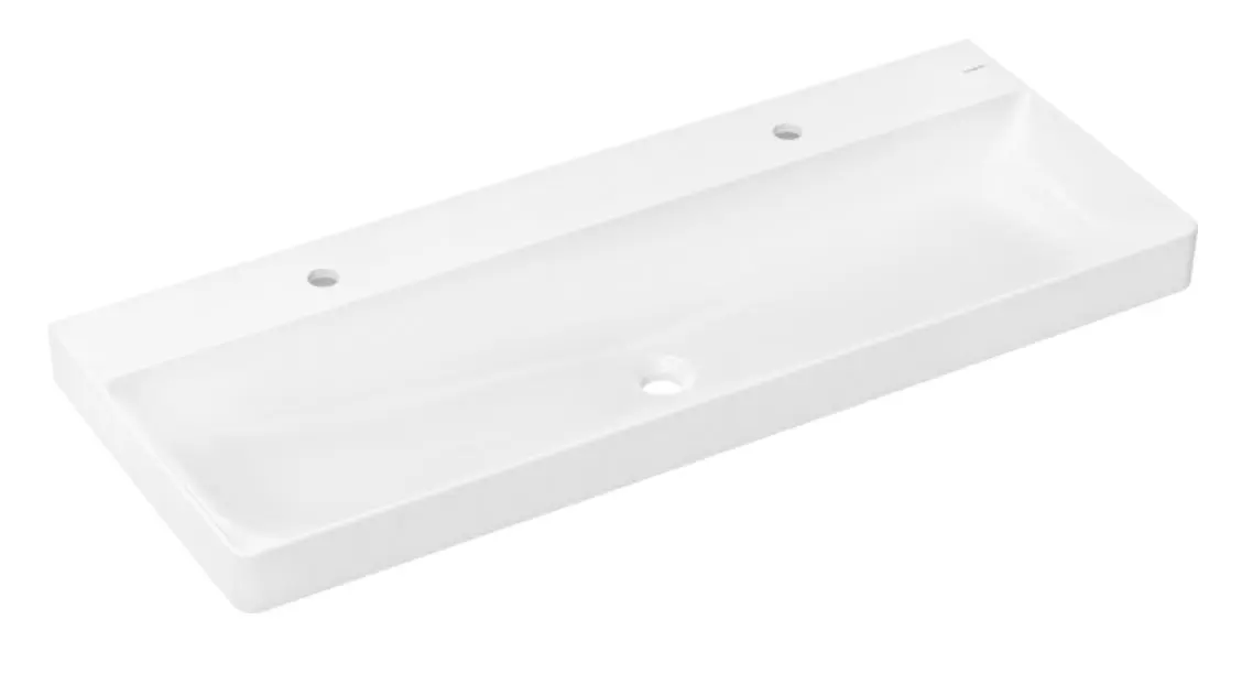 Hansgrohe Xelu Q - dubultā izlietne, 120x48 cm, bez pārplūdes, 2 caurumi maisītājam, balta 60322450