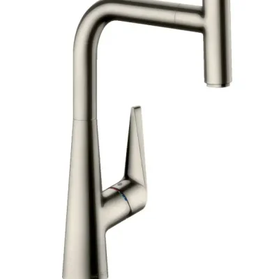 Hansgrohe Talis Select M51 - virtuves izlietnes vienas sviras maisītājs 300 ar izvelkamu izteku, nerūsējošais tērauds 72821800