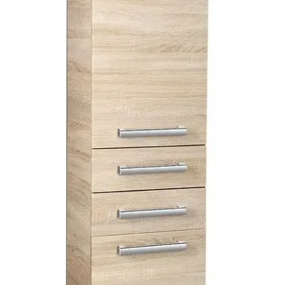 Aqualine Vega - augstais skapis, 35x184x31 cm, ozols platin VG985