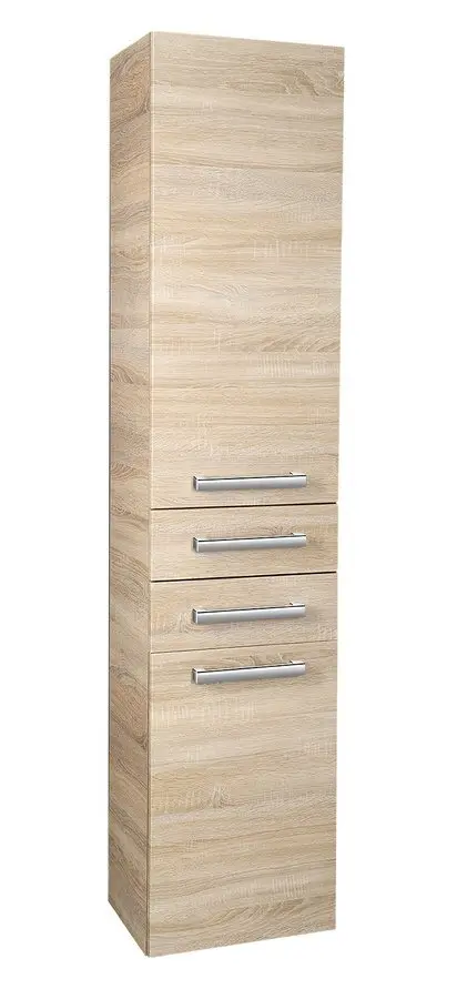 Aqualine Vega - piekaramais skapis ar grozu, 40x184x31 cm, platīna ozols VG980