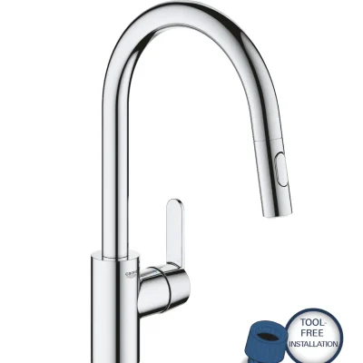 Grohe Get - virtuves izlietnes maisītājs ar izvelkamu dušu, hroms 31484001