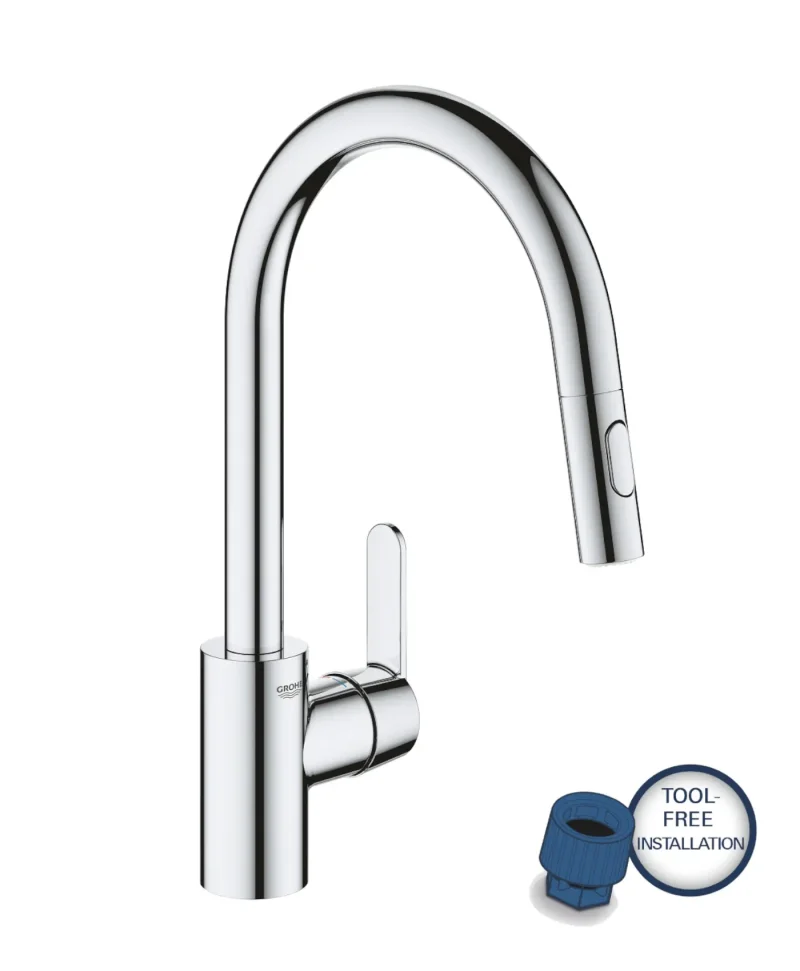 Grohe Get - virtuves izlietnes maisītājs ar izvelkamu dušu, hroms 31484001