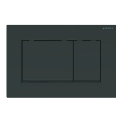 Geberit Sigma20 - vadības plate, 2 daudzumu skalošana, melns spīdīgs, dizaina joslas melns matēts 115.883.DW.1