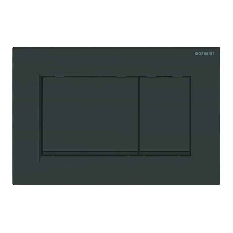 Geberit Sigma20 - vadības plate, 2 daudzumu skalošana, melns spīdīgs, dizaina joslas melns matēts 115.883.DW.1