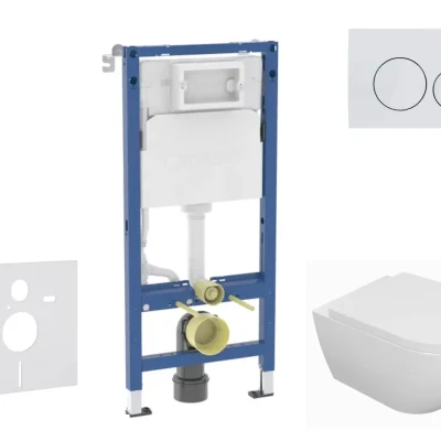 Geberit Duofix - iebūvējamā rāmja komplekts, WC Oudee ar Softclose sēdekli un Delta20 vadības plati, alpu balts SANI11CA3131B