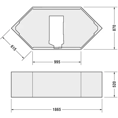 Duravit piederumi - Vannas balsts vannai D-Code, 1900x900 mm 790477000000000