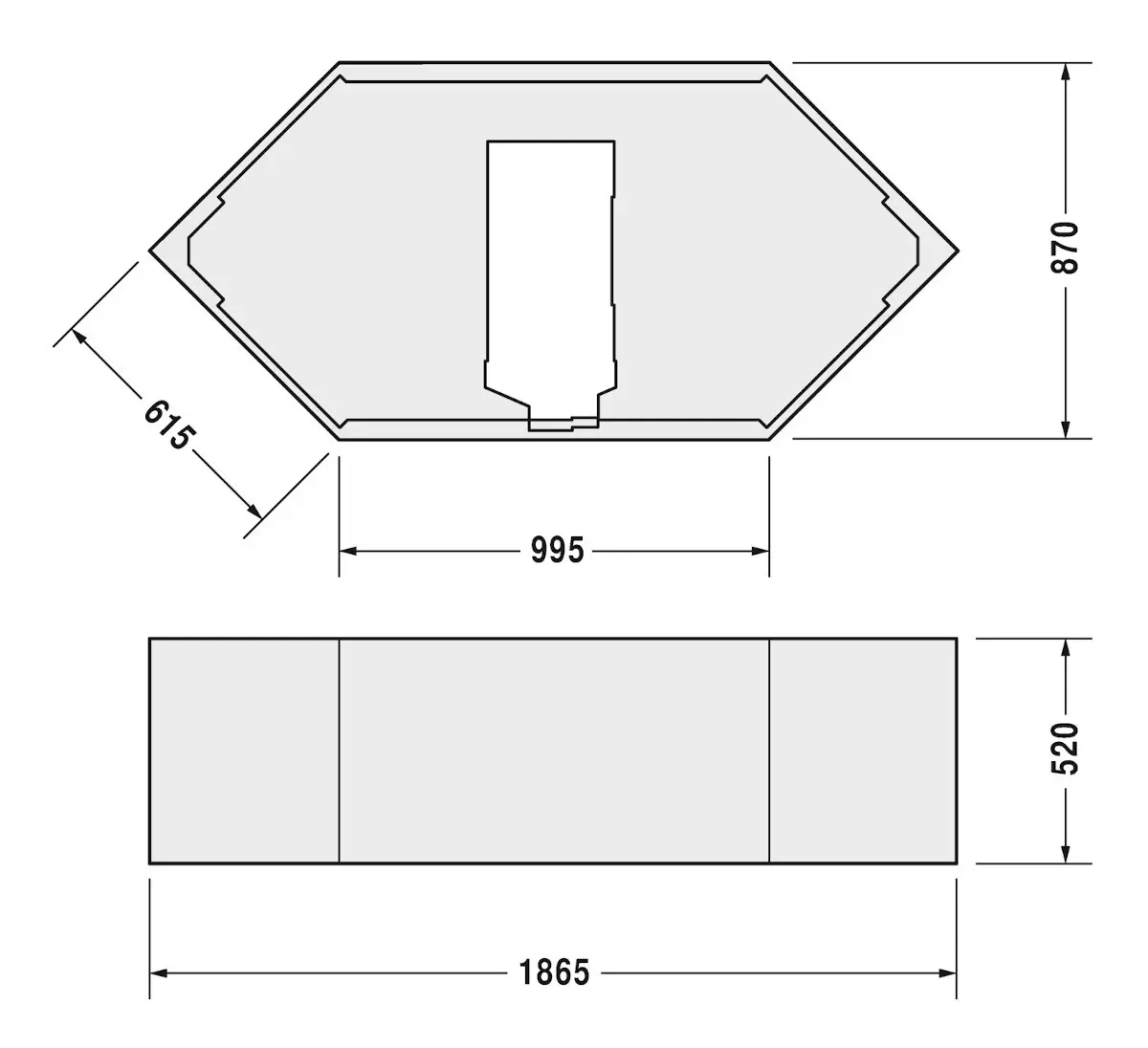 Duravit piederumi - Vannas balsts vannai D-Code, 1900x900 mm 790477000000000