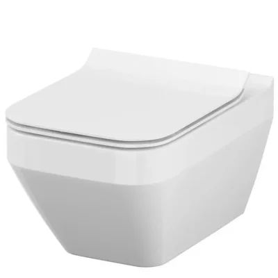Cersanit Crea - pie sienas stiprināms WC ar SoftClose sēdekli, CleanOn, balts S701-213