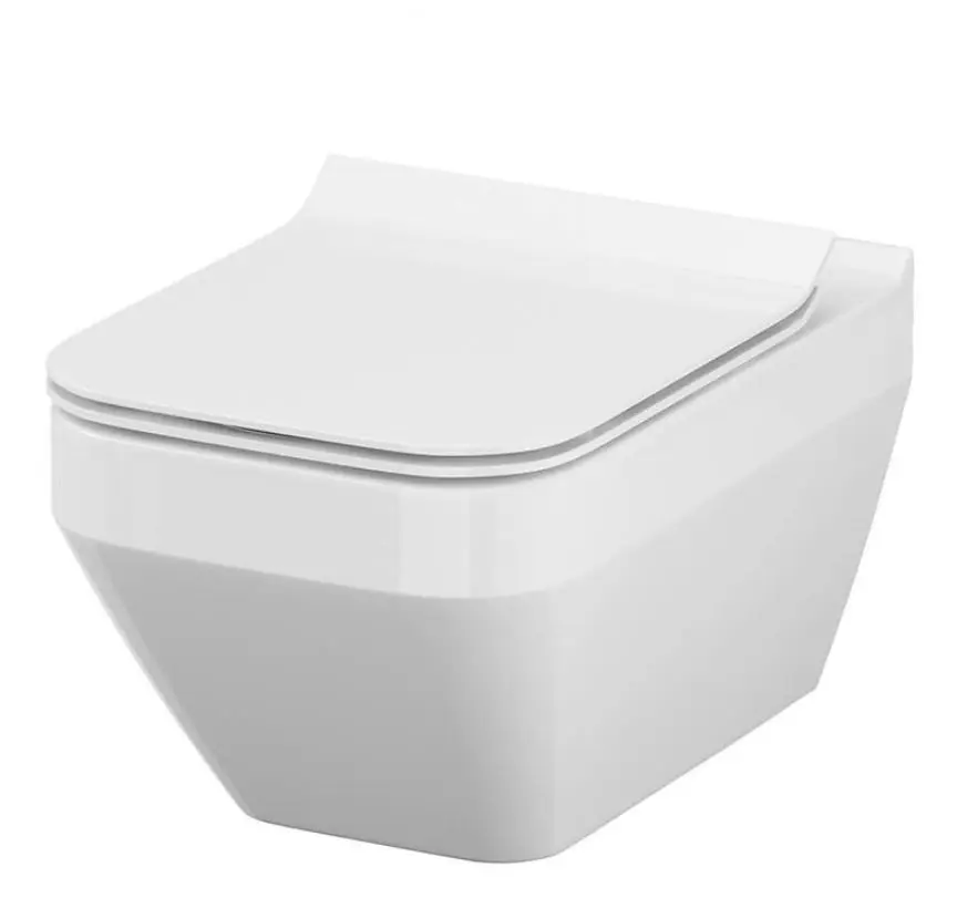 Cersanit Crea - pie sienas stiprināms WC ar SoftClose sēdekli, CleanOn, balts S701-213