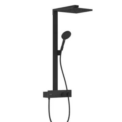 Hansgrohe Raindance E - dušas komplekts ar termostatu, 30x30 cm, EcoSmart, matēti melns 27362670