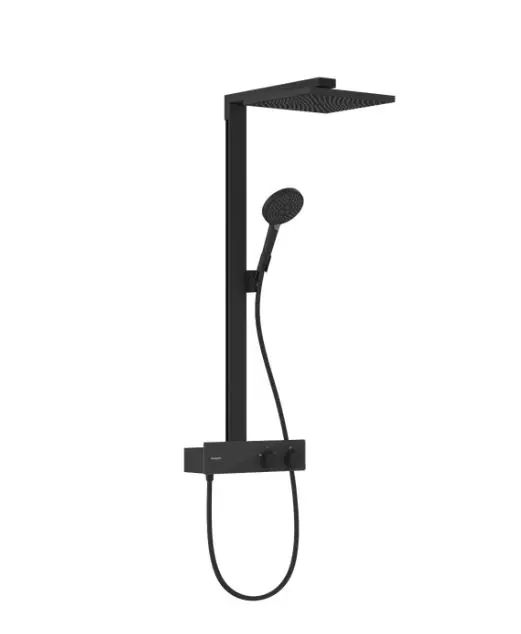 Hansgrohe Raindance E - dušas komplekts ar termostatu, 30x30 cm, EcoSmart, matēti melns 27362670