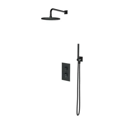 OMNIRES Contour - dušas komplekts ar zemapmetuma termostatu, ar iebūvējamo daļu, diametrs 25 cm, matēts antracīts SYSCT11AT