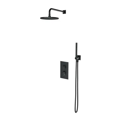 OMNIRES Contour - dušas komplekts ar zemapmetuma termostatu, ar iebūvējamo daļu, diametrs 25 cm, matēts antracīts SYSCT11AT