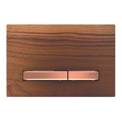 Geberit Sigma50 - vadības plate, 2 daudzumu skalošana, amerikāņu riekstkoks/sarkanais zelts 115.670.JX.2