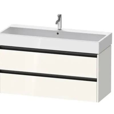 Duravit Ketho.2 - izlietnes skapītis, 55x118x46 cm, 2 atvilktnes, balts spīdīgs K25279022220000
