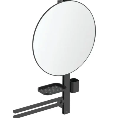 Ideal Standard ALU+ - spogulis ar dvieļu turētāju, plauktu un zobu birstes krūzi, zīda melns BD587XG