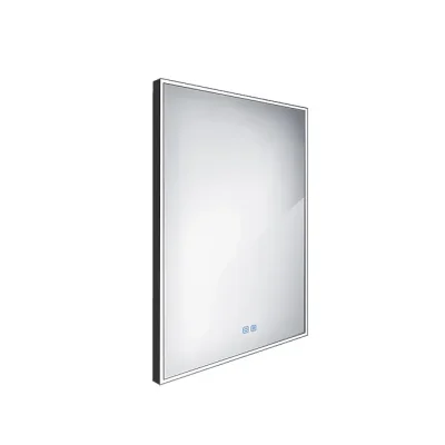 Nimco spogulis - spogulis ar LED apgaismojumu, 60x80 cm, skārienjutīgs sensors, melns ZPC 13002VX-90