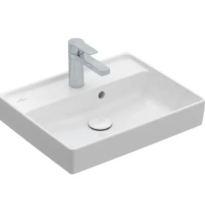 Villeroy & Boch Collaro - roku mazgāšanas izlietne Compact, 50x22 cm, ar pārplūdi, ar jaucējkrāna atveri, CeramicPlus, Stone White 433450RW