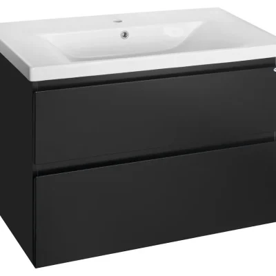 Aqualine Altair - izlietnes skapītis 87x60x45 cm, melns matēts AI690