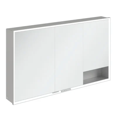 Villeroy & Boch My View+ - spoguļskapis ar LED apgaismojumu 130x75x17 cm, 3 durvis, pelēks A4811300
