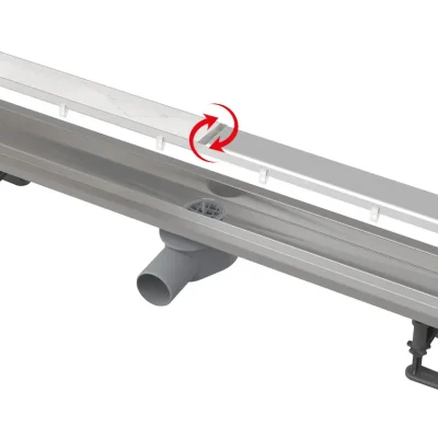 Alcadrain dušas notekas - dušas noteka Double Fit and Go 85 cm, komplektā ar resti, nerūsējošais tērauds APZ13-DOUBLE9-850