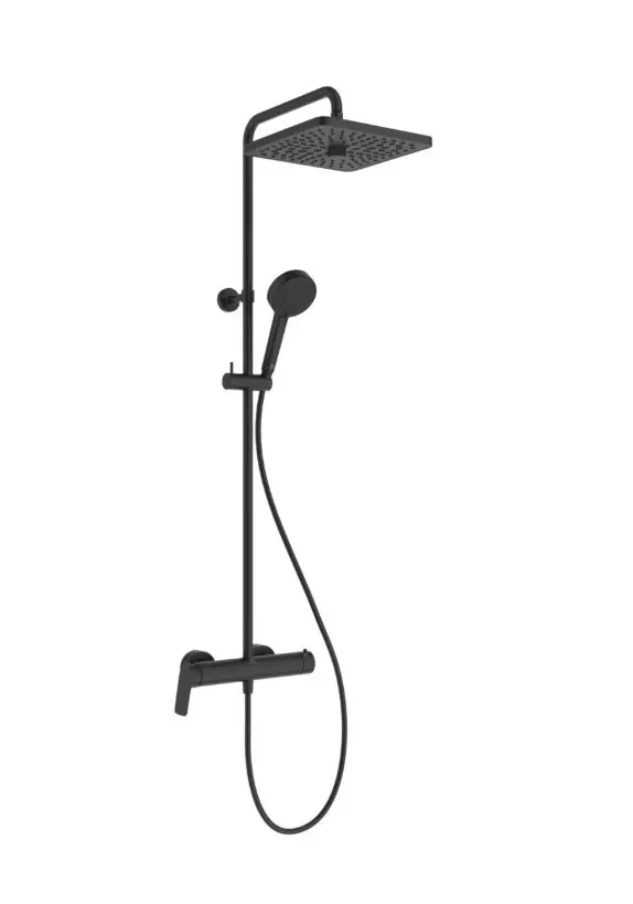 Ideal Standard CeraFlow T25+ - dušas komplekts ar maisītāju, 26x26 cm, 2 strūklas, zīdaini melns A8533XG