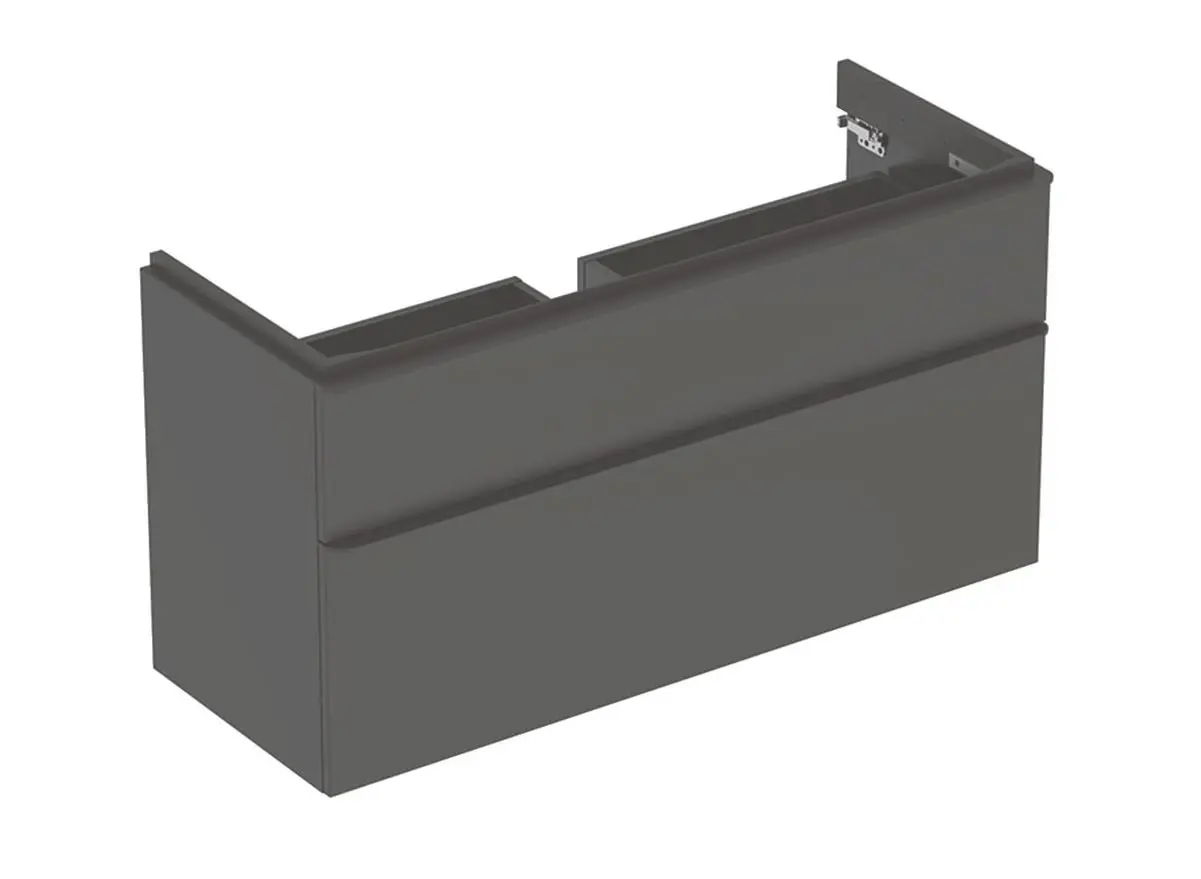 Geberit Smyle Square - izlietnes zemskapis, 118x47x62 cm, 2 izvelkamās atvilktnes, lava 500.355.JK.1