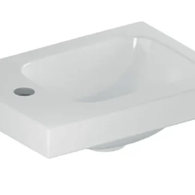 Geberit iCon - roku izlietne 38x28x13 cm, bez pārplūdes, 1 jaucējkrāna caurums kreisajā pusē, balta 501.831.00.1