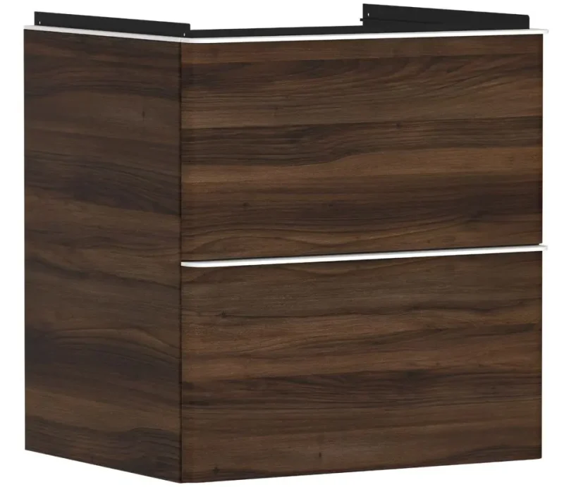 Hansgrohe Xelu Q - izlietnes apakšskapītis, 63x58x50 cm, 2 atvilktnes, tumšs valrieksts/balts matēts 54026700
